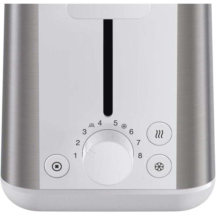 Braun Toaster PurShine HT 1610 WH, 25cm bread slots, 8 browning levels, reheat & defrost function, bread roll attachment, crumb tray, 1030W, White