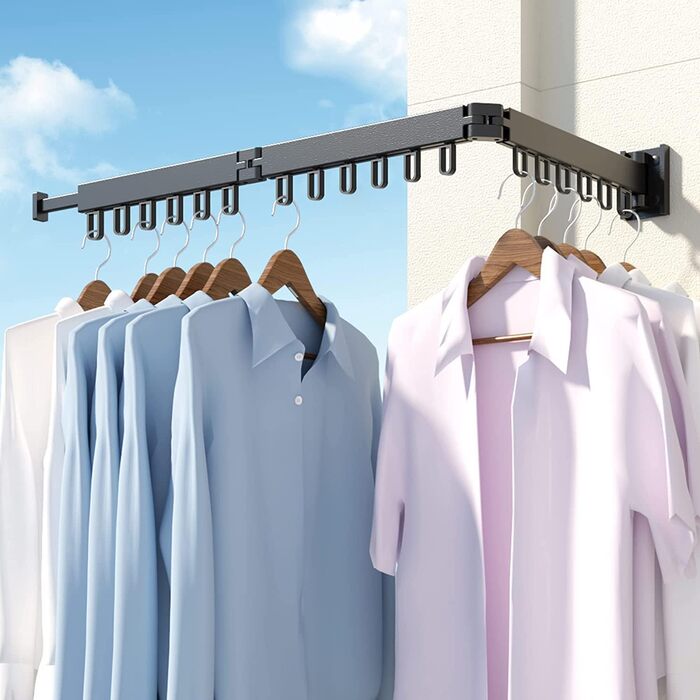 Складаний сушильник для білизни Honeyhouse з кріпленням до стіни, чорний