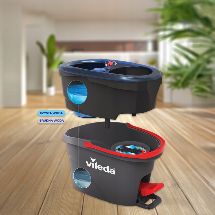 Обертова швабра Vileda H2prO: відро з системою чистої води