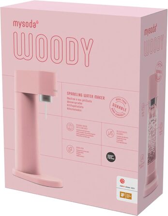 Газова машина Mysoda Pack Woody - рожева, з PET-пляшкою та CO2-циліндром