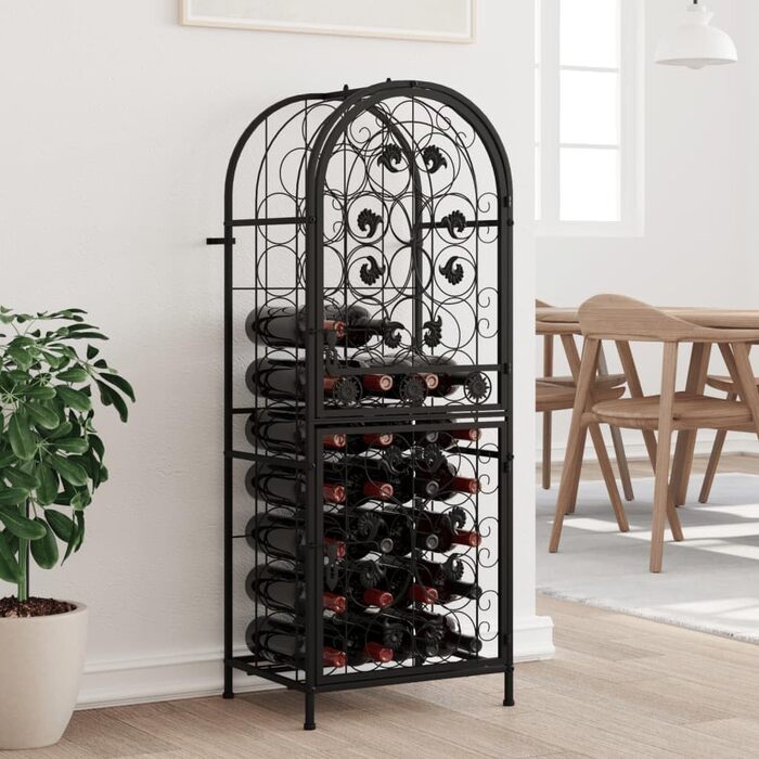 vidaXL Wine Rack 35 Bottles Metal Bottle Shelf Bottle Stand Wine Cabinet (45 x 36 x 120 cm)