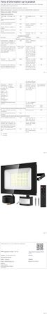 Viugreum 2Pack LED Flood Lights Outdoor with Motion Sensor 15000LM Outdoor Light Cold White Spotlight with Remote Control Floodlight Outdoor Spotlight IP67 Waterproof Floodlight with 2 Screws for Garden (100w, 1PCS)