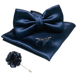 Бабочка чоловіча JEMYGINS з краваткою-метеликом та нагрудником, комплект (Темно-синій)