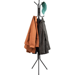Mind Reader Alloy Collection Coat Rack with 11 Hooks, Metal, Colored (Black)