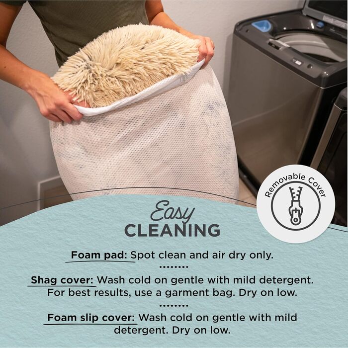 Круглий лежак для тварин Best Friends by Sheri The Original Calming Donut Lux - заспокійливий лежак з штучного хутра, 58x58 см (з валиком для шиї, матрац для ліжка, 82x57x18 см), колір Frostgrau