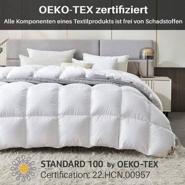 Homyrium Down Comforter 135x200 Winter 90% Down and 10% Feathers, 100% Cotton Winter Blanket Bedspread 135x200 Down Warm Feather Comforter Quilted Comforter Oeko-TEX and RDS Certified, Filling 900gr