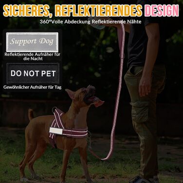 Нашийник для собак Eyein: м'який, з 2 застібками, світловідбиваючий, для великих та середніх собак, рожевий (L)