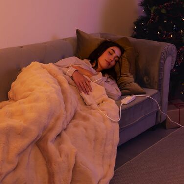 Електрична ковдра Cecotec HeatConfort ThermalBlanket 160x130 см з автоматичним вимкненням та 9 рівнями нагріву. М'яка флісова ковдра Coral