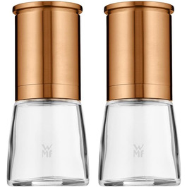 Набір млинів WMF De Luxe для солі та перцю, 2 шт, 14 см, скло, керамічний механізм, для солі, перцю, чилі, мідний колір