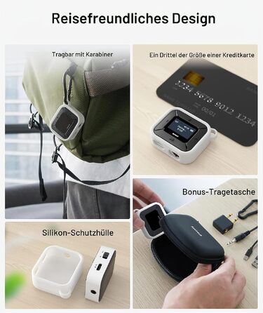Bluetooth-трансмітер та ресивер Syntech 5.3 з LED-дисплеєм, адаптер 3.5 мм AUX для літака, авто та навушників AirPods, низька затримка, Dual Link, білий