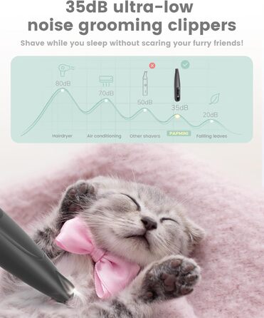 Триммер для собак Pfoten Trim Pro: тиха машинка для догляду за лапами, вухами та обличчям з LED-підсвічуванням, Type-C, чорний