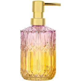 Скляний диспенсер для рідкого мила YunNasi: наповнюваний, для кухні, ванної, пральні (зелений, фіолетово-оранжевий)