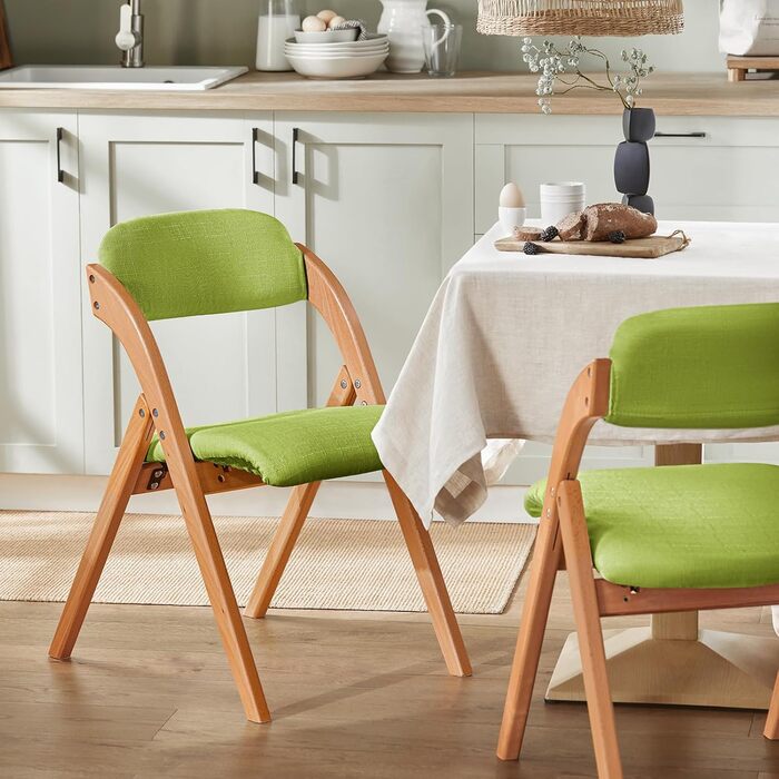 SoBuy FST92-GR Folding Chair Kitchen Chair with Padded Seat and Backrest Green WxHxD approx.: 47x77x60cm 1 Chair Green