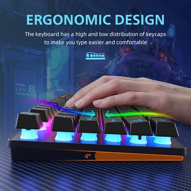 Механічна ігрова комбо клавіатура та миша з підсвічуванням Rainbow: клавіатура 87 клавіш, миша 2400DPI з 6 кнопками, та килимок для миші (чорний)