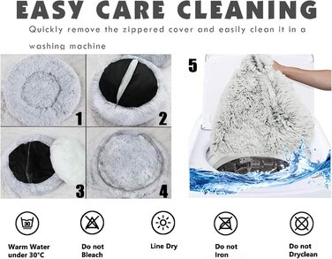 М'яке ліжко для собак, кругле килимок для котів, плюшеве ліжко, зручне гніздо, килимок-подушка, ліжко-донат для собак середніх та великих порід - сірий (50-120см) (100x100x20см, коричневий)