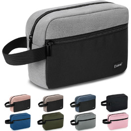 Чоловіча дорожня туалетна косметичка, водонепроникна, з кишенею для гоління та ручкою, органайзер для косметики, спортзал, душ, ванна кімната, подарунок для чоловіків, чорно-сіра