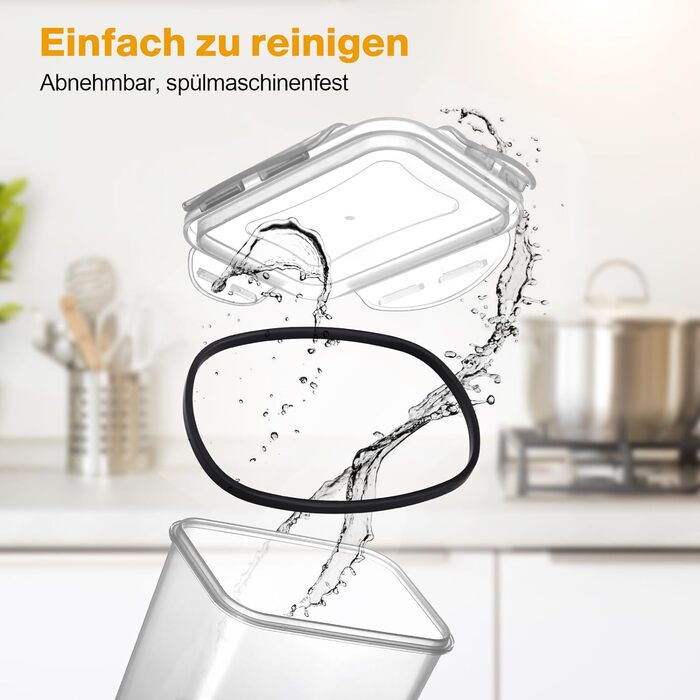 Контейнери для зберігання YASHE 24 шт. з кришкою, герметичні, BPA-free, для сухих продуктів, мюслі, борошна та цукру