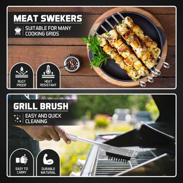 Набір аксесуарів для гриля Kyto BBQ 39 предметів з кейсом: гриль-набір, посуд для барбекю, аксесуари для гриля та мангала, для дачі, кемпінгу, подарунок для чоловіка