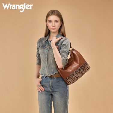 Сумка жіноча Wrangler Hobo з екошкіри, верхня ручка, крос-боді, леопардовий коричневий