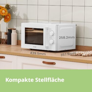 Мікрохвильова піч Comfee CMSN 20L біла, механічна, 700W, з дефростером та обертовим столом