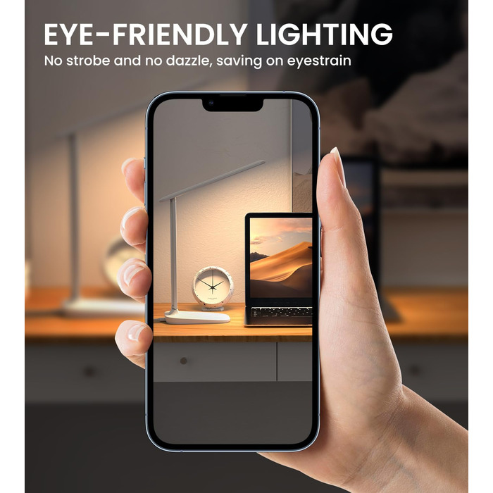 LED лампа настільна диммерна з 5 кольорами, регулювання яскравості 15%-100%, захист очей, USB-зарядка, таймер, сенсорне керування, для дітей, спальні, читання, офісу