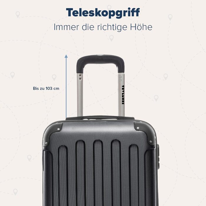 Чемодан ручної поклажі TRVLMORE 54x36x20 см - валіза на колесах, чорний