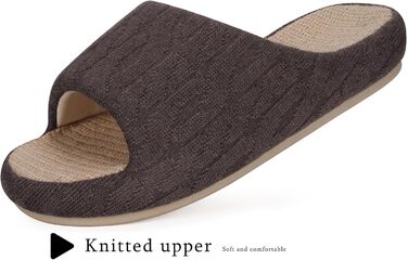 Тапочки жіночі Eagsouni з льону, комфортні, з піною пам'яті, антиковзкі, для дому, теплі, колір коричневий (39/40 EU)
