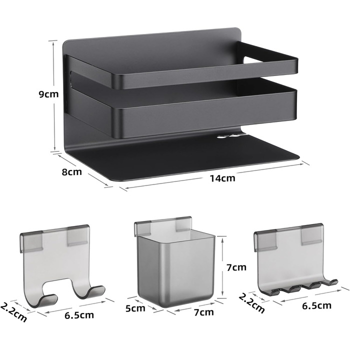 Тримач для електричної зубної щітки з нержавіючої сталі, настінний, без свердління, для 3 щіток та аксесуарів