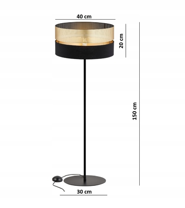 Підлогова лампа Elko-Lighting Dual E27 60 Вт, чорний та золотий