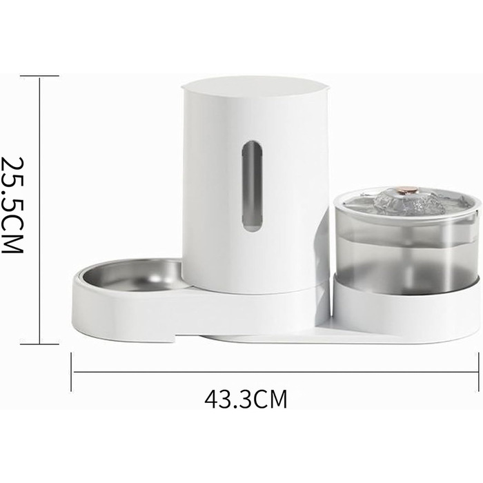 UUE 2-in-1 Automatic Pet Feeder & Water Dispenser - Cat & Dog - 1.5kg Capacity, 1.8L Water, Gravity-Fed, BPA Free, USB Rechargeable