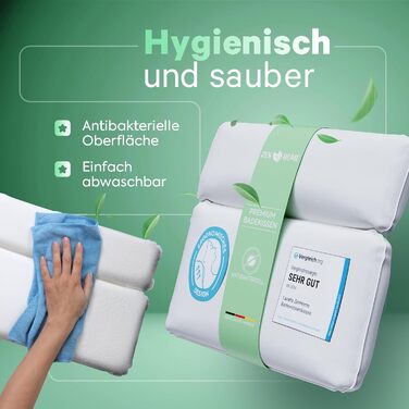 Bathtub Pillow • Ergonomic & Muscle-Relaxing Premium Bathtub Pillow • New 5D Special Foam • German Design • Climate Neutral & Sustainably Produced • Bathtub Pillow Neck Pillow Bathtub (White-4d)