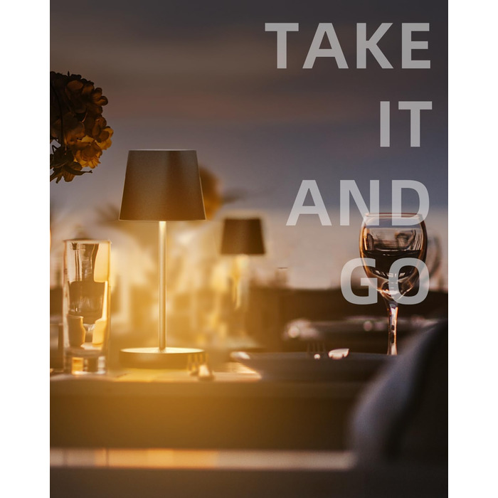 LED-лампа Quntis настільна бездротова, торкання, регулювання яскравості, акумулятор, USB зарядка, 3000K-5000K, 3 колірні температури, IP44, вологостійка, для дому та вулиці, чорна - 2 шт.