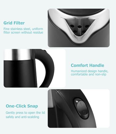 Електричний чайник-термос Hixava 800 мл для кемпінгу та подорожей. Швидкий нагрів, нержавіюча сталь