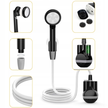 Портативний акумуляторний туристичний душ, 20 л, зі шлангом 1,8 м