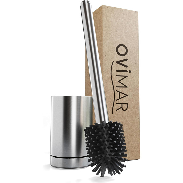 Набір для чищення унітазу Arosund Silber: щітка з силікону, вентиляція, сталь, з дозатором мийного засобу, знімний піддон, для дому