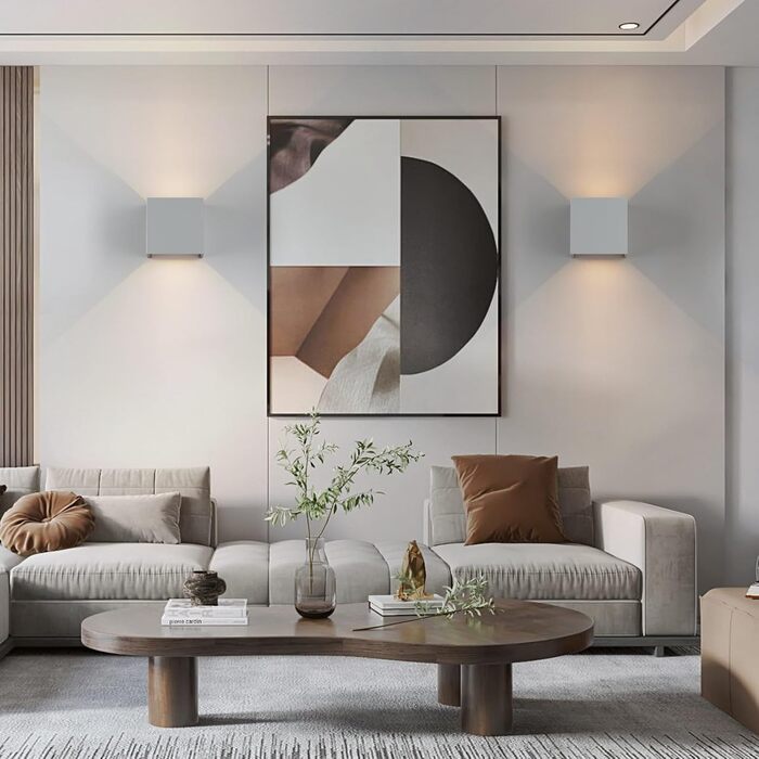 LED вуличне освітлення K-Bright 7W: настінний світильник з регульованим світловим променем, тепле біле світло, IP65, сірий