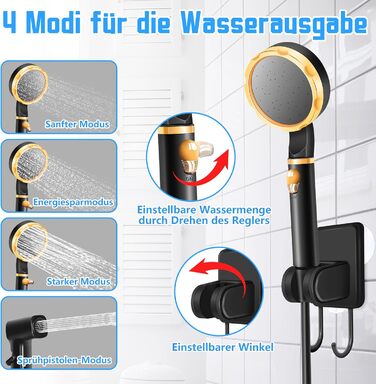 IEEILULU Portable Camping Shower, 6000mAh Camping Shower Battery with Pump, Outdoor Mobile Showers with Temperature Indicator and Foldable Bucket for Pet Travel, Garden, Car Washing, Beach