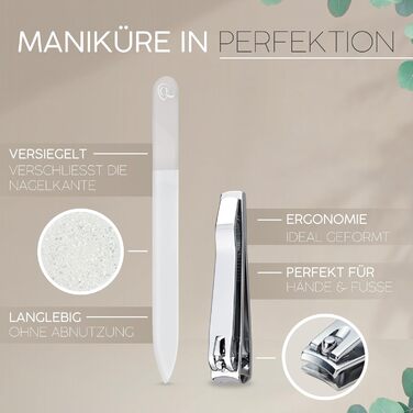 Набір для манікюру та педикюру marQus Solingen - 12 предметів у шкіряному етиулю, повний комплект для догляду за руками та ногами, блакитний