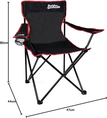 Кемпінговий стілець складаний з підлокітниками та підсклянником, сірий/рожевий (чорний/червоний)
