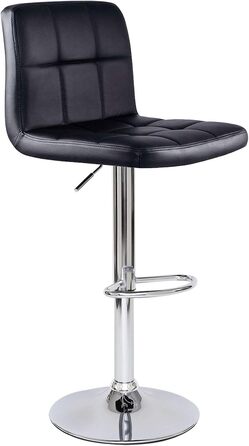 Dibea 2-Piece Swivel Bar Stools with Adjustable Height & Footrest - Black, Up to 130kg Capacity
