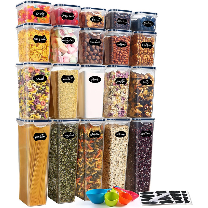 Набір контейнерів для зберігання YASHE 24 шт. з кришкою, герметичні, BPA-free, для сухих продуктів