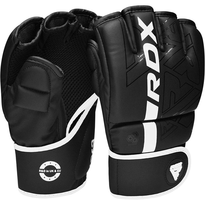 Боксерські рукавички RDX Profi MMA: шкіряні, для тренувань, спарингу, кікбоксингу, муай-тай, чорні, чоловічі, розмір XL