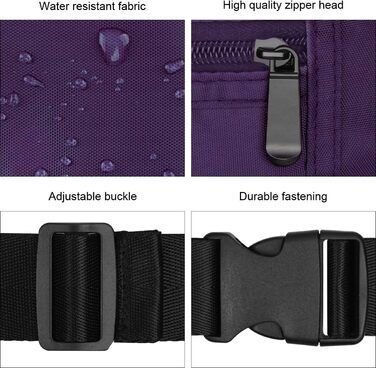 RYACO поясна сумка на пояс для жінок та чоловіків, стильна сумка для телефону, сумка для подорожей, походів, водонепроникна сумка на пояс для бігу, подорожей, спорту та активного відпочинку (фіолетовий)