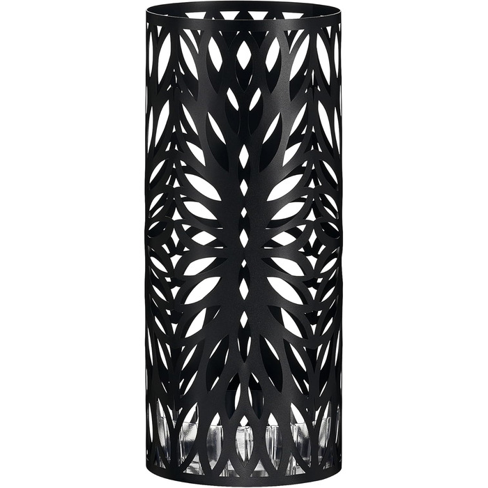 LAND VOI Metal Umbrella Stand - Slim Design, Removable Drip Tray, Rectangular, Portable with Hollow Handle - Black (6.7 x 6.7 x 16 Inches)