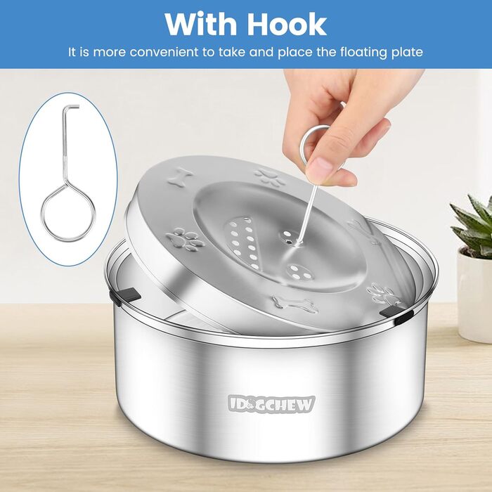 Миска для собак 1л, не протікає, з нержавіючої сталі, протиковзаюча, легко миється, срібна