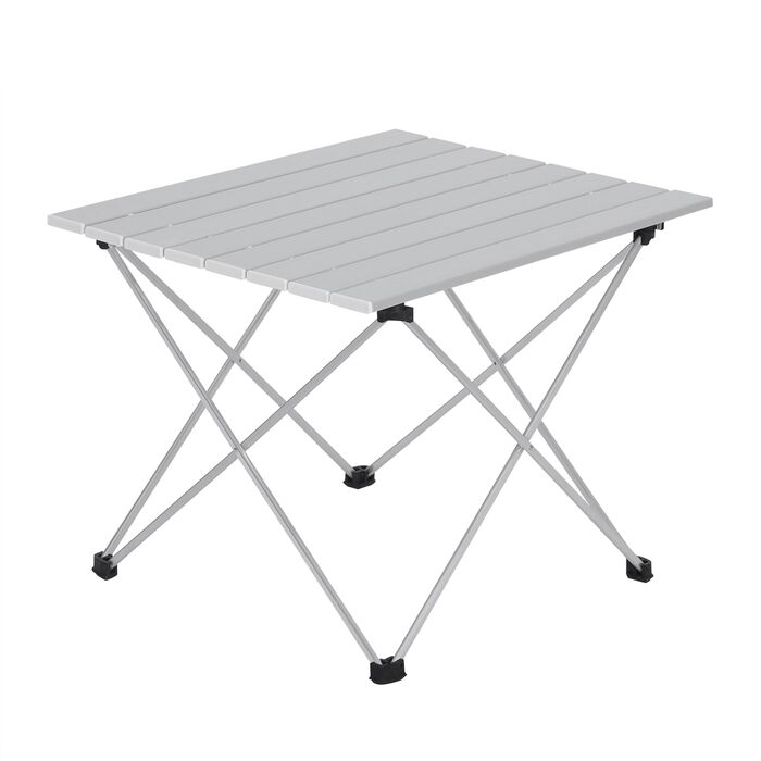 Складаний туристичний столик Woltu Alu - легкий, портативний, для кемпінгу, пікніка, риболовлі, 68x46x40 см, срібний
