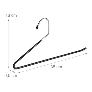 Relaxdays Set of black trousers hangers, non-slip
