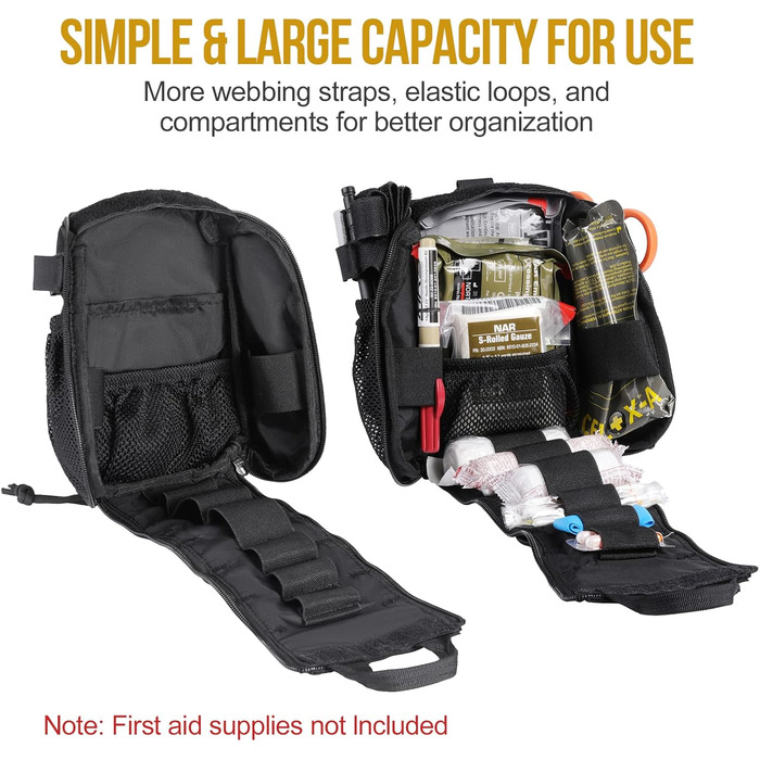 Тактична аптечка OneTigris EDC MOLLE, універсальна військова сумка IFAK для кемпінгу, туризму, велоспорту, альпінізму та полювання на відкритому повітрі