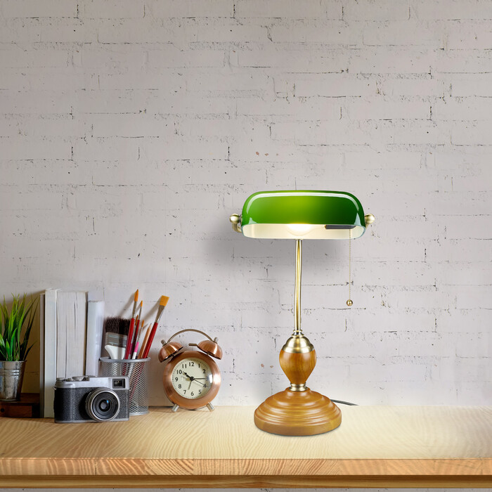 Relaxdays Banker's Lamp with Pull Switch