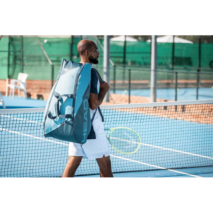 HEAD Tour Racquet Bag - Schwarz/Weiß (Cyan/Blau) - Tennis Bag for Players